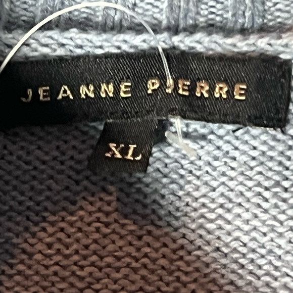 NWT JEANNE PIERRE  Chambray Heather Blue Turtleneck Cozy 100%  Cotton Sweater XL - Picture 8 of 8